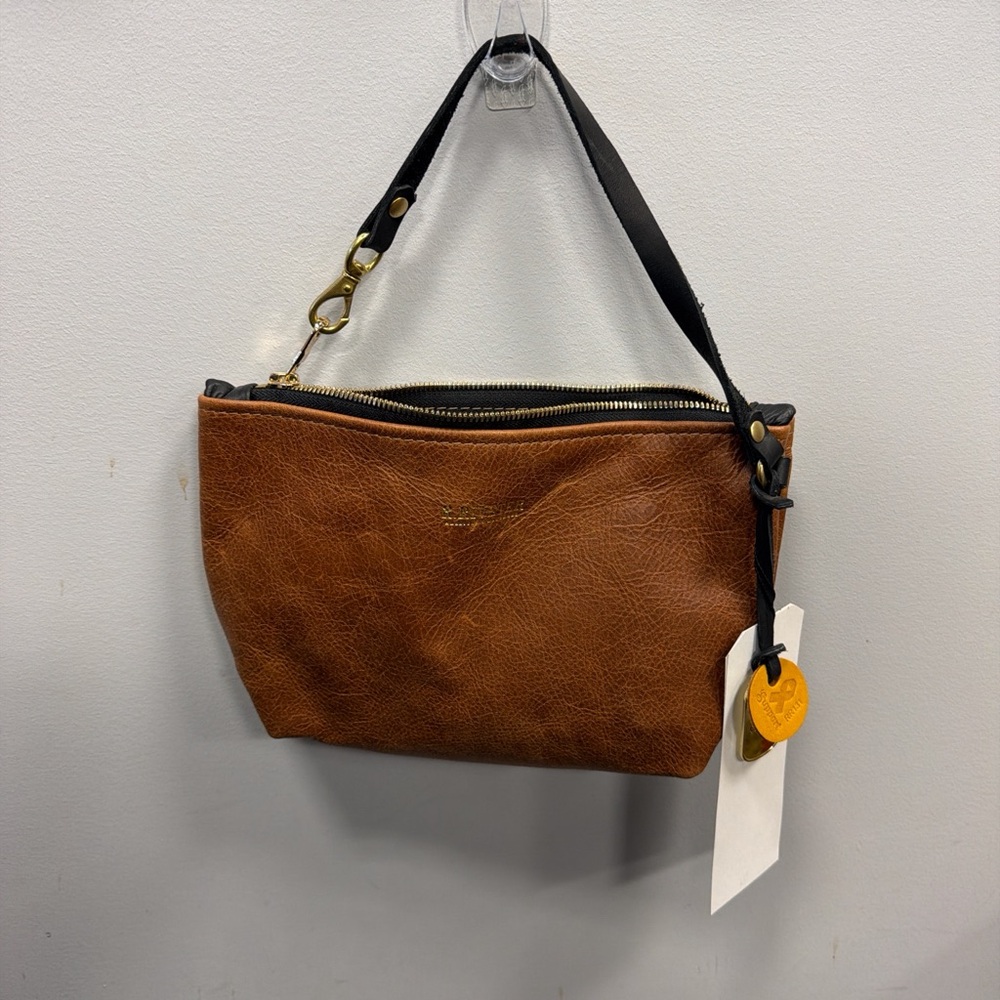 Elegant Brown Leather Wristlet